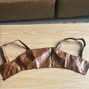 Windsor Brown Faux Leather Tank Top